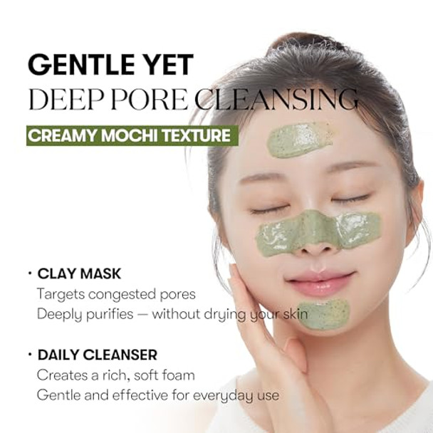 VT COSMETICS CICA Mask Cleanser with Brush, 2-in-1 Facial Wash, Non-Drying Clay Mask, Gentle Pore Care, Exfoliating, Centella Asiatica for Acne-Prone & Sensitive Skin, Korean Skincare (4.05 fl. oz)