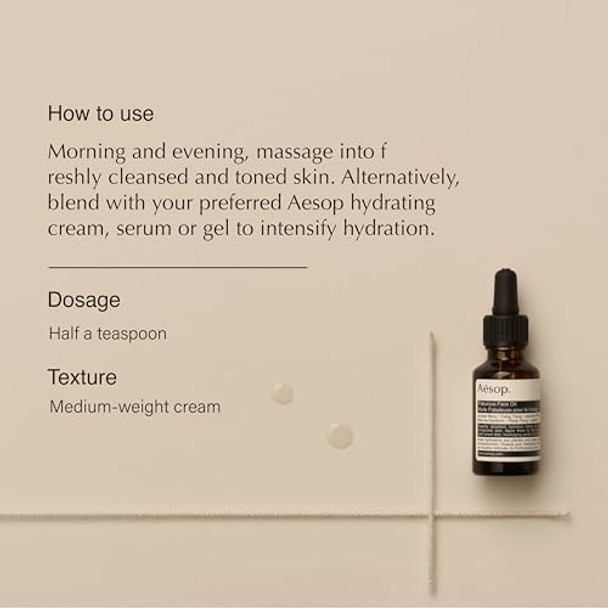 Aesop Fabulous Face Oil Purifying Oil for Dull & Congested Skin Hydrates, Softens and Balances Skin Boosted with Botanicals 0.8 oz / 25mL