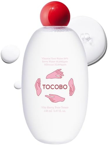 TOCOBO Vita Berry Pore Toner – Korean Vegan Alcohol- Face Toner with Hibiscus, Niacinamide & Vita Berry Water for Pore Tightening - Oil Balancing & Gentle Exfoliation, 5.07 fl.oz.