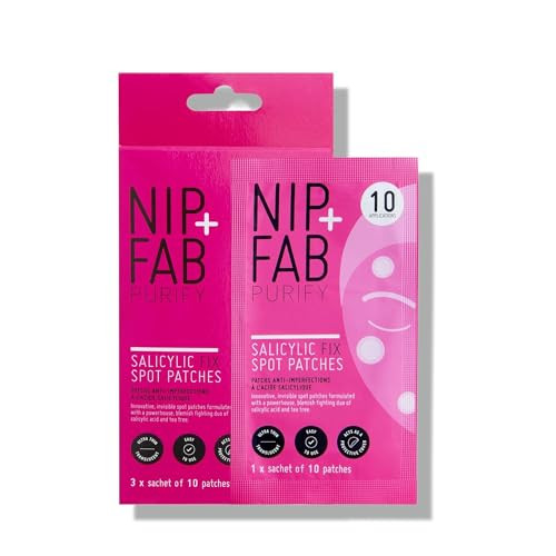 Nip + Fab Salicylic Acid Fix Spot Patches for Face with Tea Tree Blemishes Dark Spots Patch, 30 Count, (SKSALSPBOX)