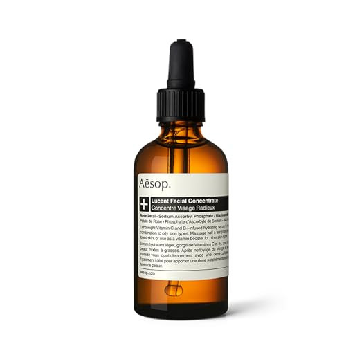 Aesop Lucent Facial Concentrate Lightweight Vitamin C Facial Serum for Replenished, Hydrated, and Balanced Skin 2.1 Oz