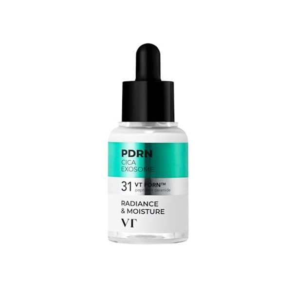VT COSMETICS PDRN Cica Exosome Ampoule, Firming Serum with Peptide & Ceramide for Anti-Aging, Wrinkle Care, Plumping, Hydration & Radiant Glow, For All Skin Types, Korean Skincare (1.01 fl. oz.)