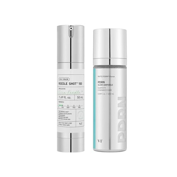 VT COSMETICS Bundle Reedle Shot 100 & PDRN Glow Ampoule, Microneedling Serum & PDRN Facial Mist