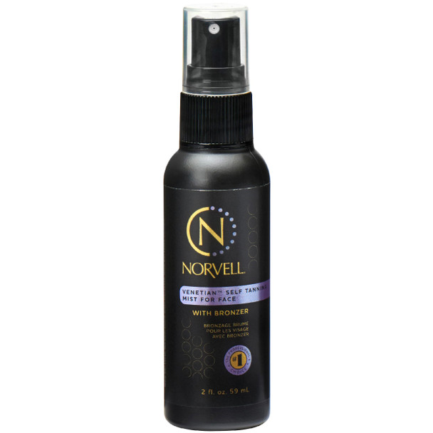 Norvell Venetian Sunless Self Tanner Mist for Face 2 fl oz – Non Comedogenic Facial Bronzing Self Tanning Spray for Natural Fake Tan Sun Kissed Glow, Streak , Long Lasting Color