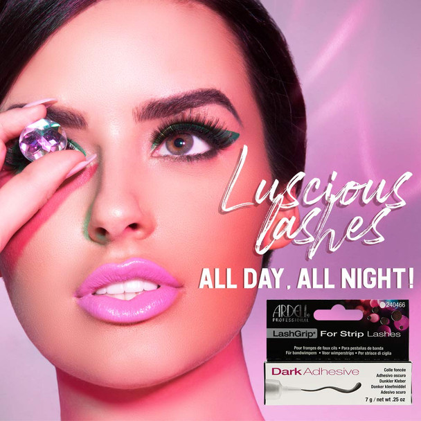 Ardell LashGrip Eyelash Adhesive for Strip Lashes – Dark, Waterproof Eye Lash Glue Long Lasting, 0.25 oz, 1-Pack