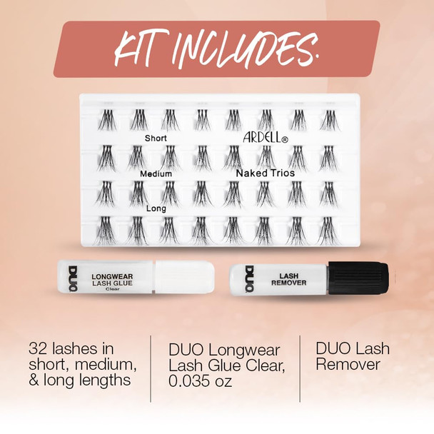 Ardell Lashes Trios Kit, 32 Trios, 1 pack