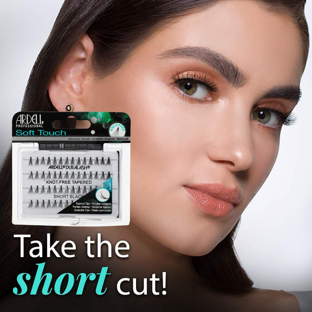 Ardell Soft Touch Individual Lashes – Knot- Lash Clusters, Medium Tapered False Eyelashes, 4 Pack