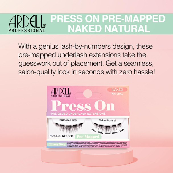Ardell Press On Lashes Pre-Mapped DIY Lash Clusters - Natural, Pre-Glued Underlash, Reusable False Eyelashes, Eyelash Extensions