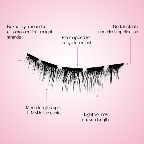 Ardell Press On Lashes Pre-Mapped DIY Lash Clusters - Natural, Pre-Glued Underlash, Reusable False Eyelashes, Eyelash Extensions