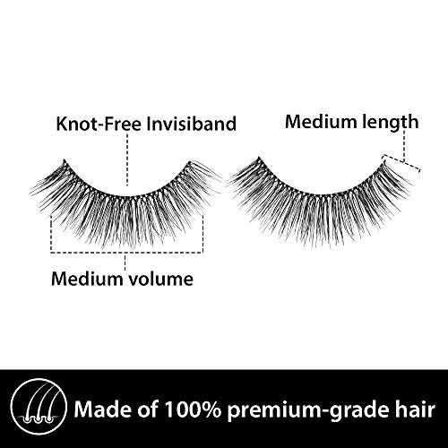 Ardell Remy Lash 781, Premium Grade Remy Hair False Lashes with Invisiband, 4 pairs