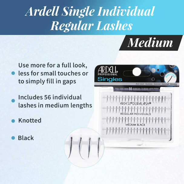 Ardell Individual Lashes Regular Short Black – Natural-Looking Individual Lash Extensions, Customizable Flare Style, 4 Pack