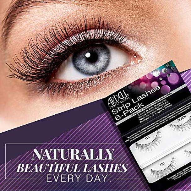 Ardell Natural 110 Black Strip False Eyelashes, (6 pairs per pack) x 1 pack
