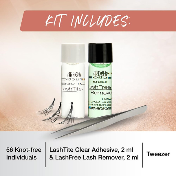 Ardell Eyelash Extensions Kit, Knot- Individual Lashes for Volume & Length, DIY Lash Clusters, 56 Lashes, 1 Pack