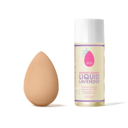 Nude Beauty Blender Makeup Sponge & Liquid Blendercleanser Sponge & Brush Cleanser, 5 oz