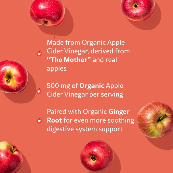 Wellpath Organic Apple Cider Vinegar Gummies With The Mother - Usda Organic Acv Gummies - Ginger & Apple Cider Vinegar With Mother For Gut Health - Vegan, Non-Gmo, 60 Ct