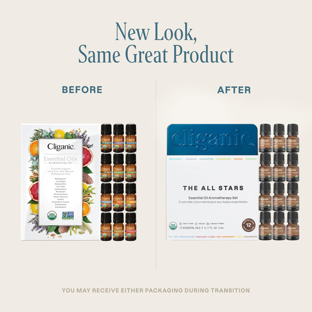 Cliganic Organic Aromatherapy Top 12 Essential Oils Set, 100% Pure - Peppermint, Lavender, Eucalyptus, Tea Tree, Lemongrass, Rosemary, Frankincense, Orange, Lemon, Cassia, Cedarwood & Grapefruit Cliganic Organic Aromatherapy Top 12 Essential Oils Set, 100% Pure - Peppermint, Lavender, Eucalyptus, Tea Tree, Lemongrass, Rosemary, Frankincense, Orange, Lemon, Cassia, Cedarwood & Grapefruit