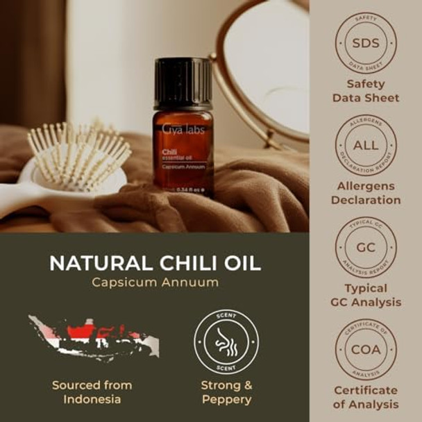 Gya Labs Chili Essential Oil For Hair Healthy & Clove Oil For Oral Care Set - 100% Natural Aromatherapy Grade Essential Oils Set - 2X0.34 Fl Oz - Gya Labs Gya Labs Chili Essential Oil For Hair Healthy & Clove Oil For Oral Care Set - 100% Natural Aromatherapy Grade Essential Oils Set - 2X0.34 Fl Oz - Gya Labs