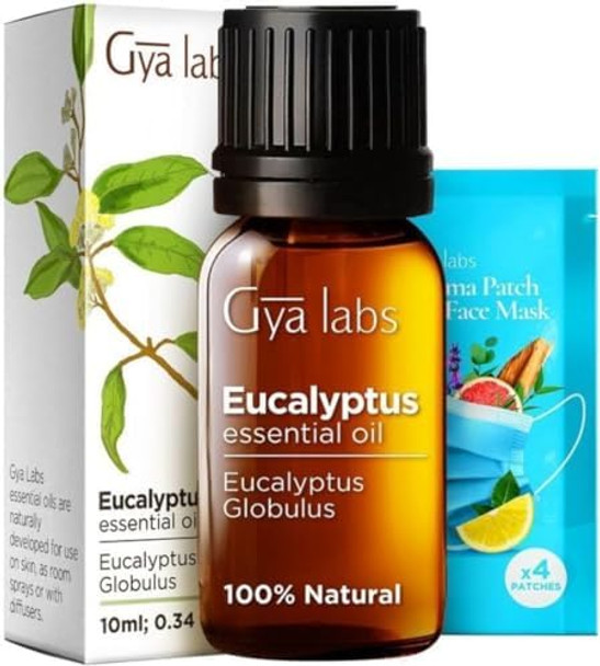 Gya Labs Egyptian Geranium Essential Oil For Skin & Eucalyptus Essential Oil For Diffuser Set - 100% Natural Aromatherapy Grade Essential Oils Set - 2X0.34 Fl Oz - Gya Labs