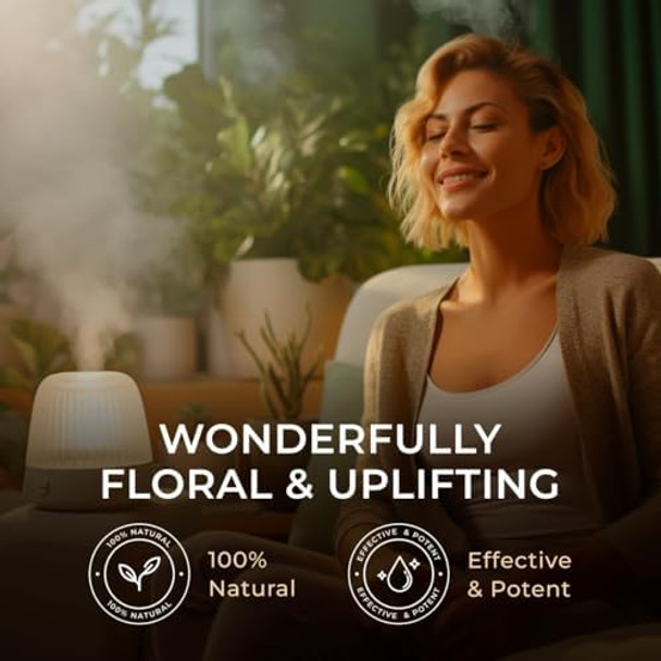 Gya Labs Egyptian Geranium Essential Oil For Skin & Eucalyptus Essential Oil For Diffuser Set - 100% Natural Aromatherapy Grade Essential Oils Set - 2X0.34 Fl Oz - Gya Labs