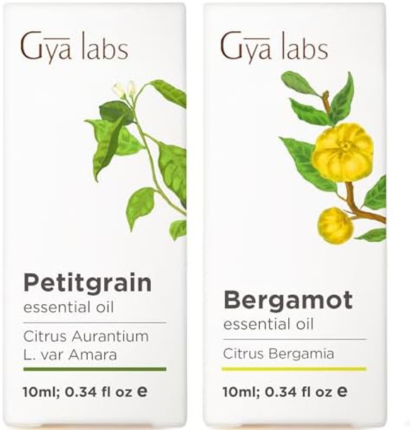 Gya Labs Petitgrain Essential Oil For Skin & Bergamot Oil For Hair Set - 100% Natural Aromatherapy Grade Essential Oils Set - 2X0.34 Fl Oz - Gya Labs Gya Labs Petitgrain Essential Oil For Skin & Bergamot Oil For Hair Set - 100% Natural Aromatherapy Grade Essential Oils Set - 2X0.34 Fl Oz - Gya Labs