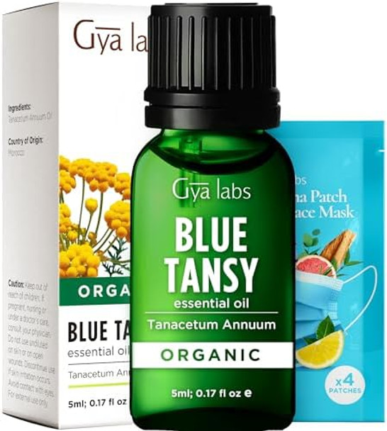 Gya Labs Organic Blue Tansy Essential Oil For Skin (0.17 Fl Oz) & Rosewood Essential Oil For Hair (0.34 Fl Oz) Set - 100% Natural Aromatherapy Grade Essential Oils Set - Gya Labs Gya Labs Organic Blue Tansy Essential Oil For Skin (0.17 Fl Oz) & Rosewood Essential Oil For Hair (0.34 Fl Oz) Set - 100% Natural Aromatherapy Grade Essential Oils Set - Gya Labs