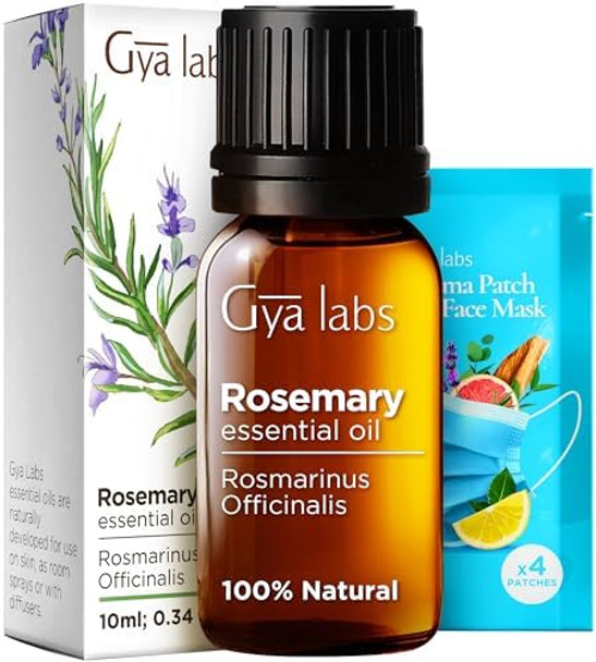 Gya Labs Ambrette Seed Essential Oil For Skin & Rosemary Oil For Hair Set - 100% Natural Aromatherapy Grade Essential Oils Set - 2X0.34 Fl Oz - Gya Labs Gya Labs Ambrette Seed Essential Oil For Skin & Rosemary Oil For Hair Set - 100% Natural Aromatherapy Grade Essential Oils Set - 2X0.34 Fl Oz - Gya Labs