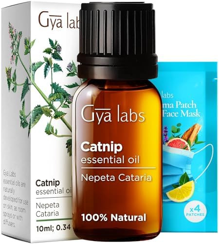 Gya Labs Catnip Essential Oil For Skin & Egyptian Geranium Essential Oil For Skin Set - 100% Natural Aromatherapy Grade Essential Oils Set - 2X0.34 Fl Oz - Gya Labs