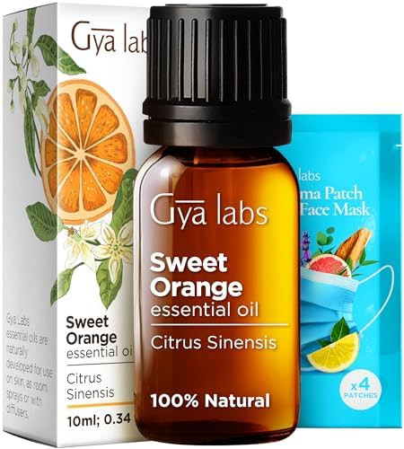 Gya Labs Mandarin Essential Oil For Skin & Sweet Orange Essential Oil For Diffuser Set - 100% Natural Aromatherapy Grade Essential Oils Set - 2X0.34 Fl Oz - Gya Labs