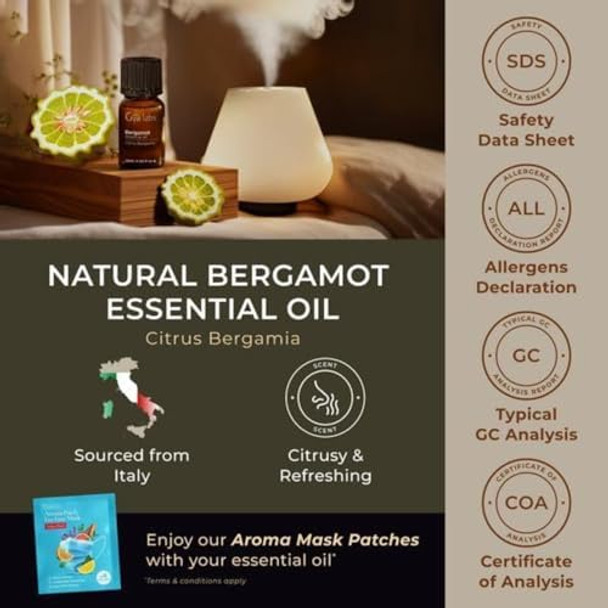 Gya Labs Sweet Orange Essential Oil For Diffuser & Bergamot Essential Oil For Diffuser Set - 100% Natural Aromatherapy Grade Essential Oils Set - 2X0.34 Fl Oz - Gya Labs