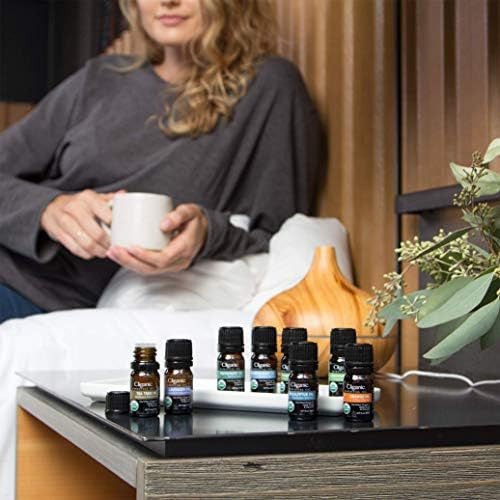 Cliganic Organic Aromatherapy Set (Top 6) With Diffuser