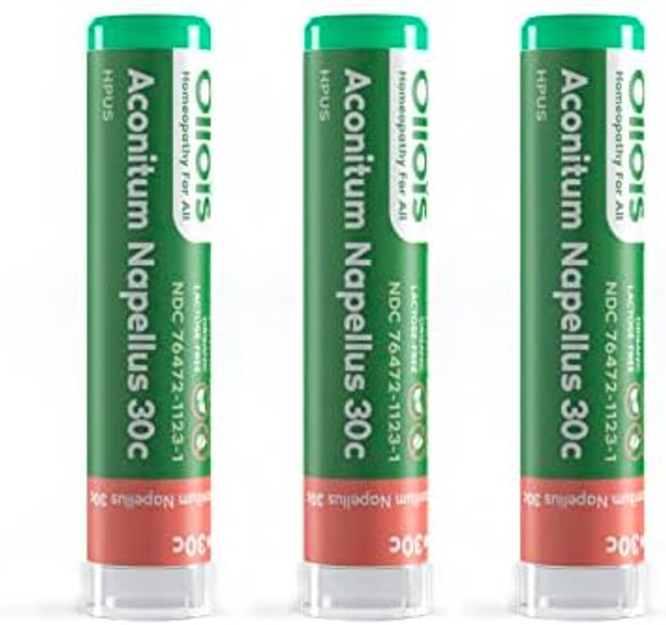 Ollois Aconitum Napellus 30C Organic, Lactose-, Kosher Homeopathic Medicine, 80 Pellets (Pack Of 3) Ollois Aconitum Napellus 30C Organic, Lactose-, Kosher Homeopathic Medicine, 80 Pellets (Pack Of 3)