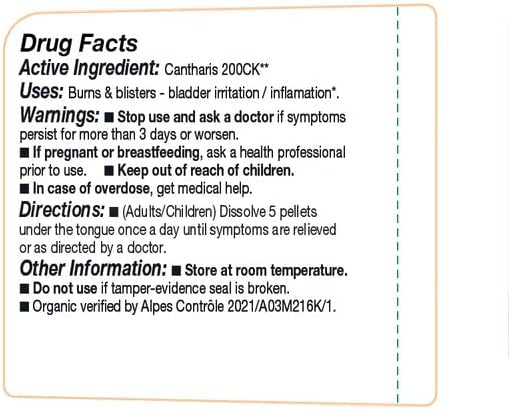 Ollois Cantharis 200Ck Organic, Lactose-, Homeopathic Medicine, 80 Pellets (Pack Of 3)