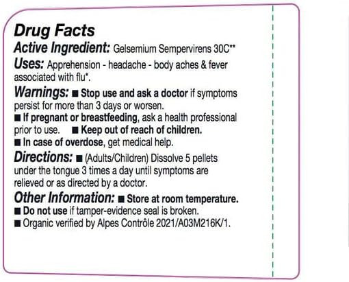 Ollois Gelsemium Sempervirens 30C Organic, Lactose-, Kosher Homeopathic Medicine, 80 Pellets (Pack Of 3)