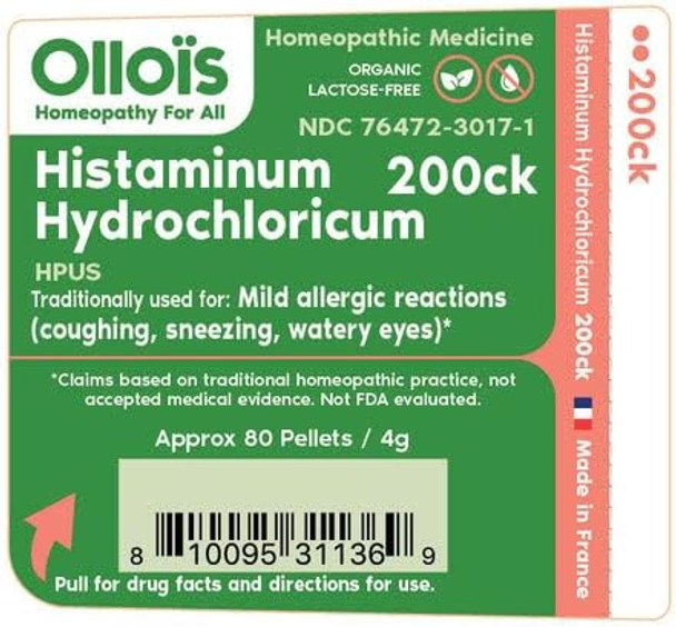 Ollois Histaminum Hydrochloricum 200Ck Organic, Lactose-, Kosher Homeopathic Medicine, 80 Pellets (Pack Of 3) Ollois Histaminum Hydrochloricum 200Ck Organic, Lactose-, Kosher Homeopathic Medicine, 80 Pellets (Pack Of 3)
