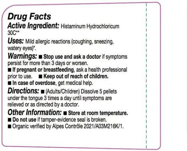 Ollois Histaminum Hydrochloricum 30C Organic, Lactose-, Kosher Homeopathic Medicine, 80 Pellets (Pack Of 3) Ollois Histaminum Hydrochloricum 30C Organic, Lactose-, Kosher Homeopathic Medicine, 80 Pellets (Pack Of 3)
