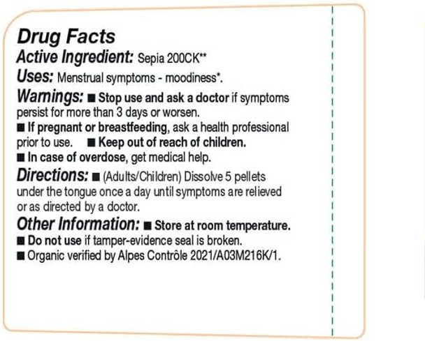 Ollois Sepia 200Ck Organic, Lactose-, Kosher Homeopathic Medicine, 80 Pellets (Pack Of 3)