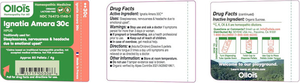 Ollois Ignatia Amara 30C, Organic, Lactose- Homeopathic Medicine, 80 Pellets (Pack Of 1) Ollois Ignatia Amara 30C, Organic, Lactose- Homeopathic Medicine, 80 Pellets (Pack Of 1)