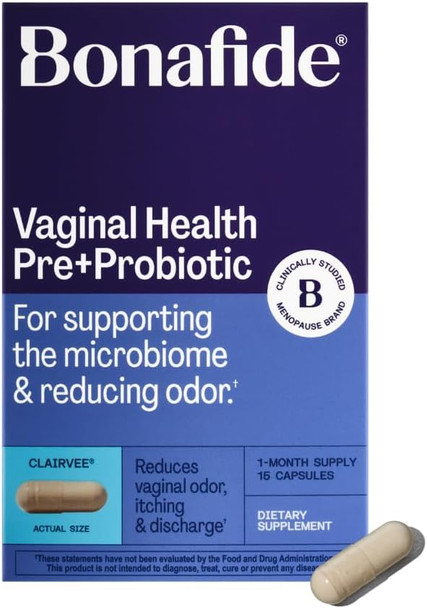 Clairvee By Bonafide. Vaginal Probiotic For Relief From Odor, Itching, & Discharge. — 2-Month Supply (30 Capsules) Clairvee By Bonafide. Vaginal Probiotic For Relief From Odor, Itching, & Discharge. — 2-Month Supply (30 Capsules)
