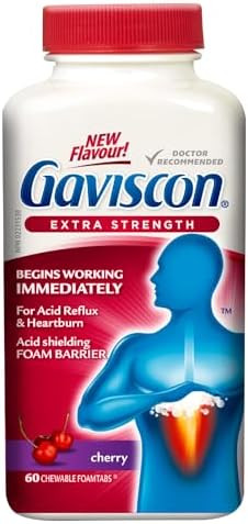 Gaviscon Extra Strength Cherry, 60 Count Chewable Foamtabs