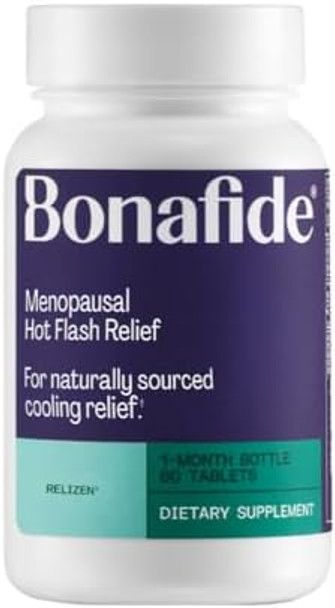 Relizen By Bonafide. Relief From Menopausal Hot Flashes & Night Sweats. — 1-Month Supply (60 Tablets) Relizen By Bonafide. Relief From Menopausal Hot Flashes & Night Sweats. — 1-Month Supply (60 Tablets)