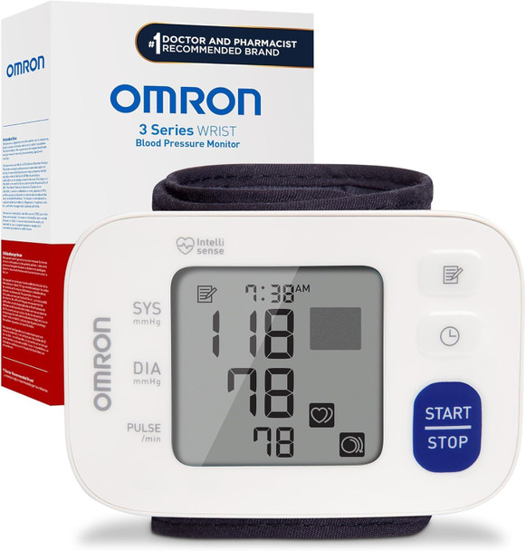 Omron 3 Series Wrist Blood Pressure Monitor For Home Use - #1 Doctor & Pharmacist Recommended Brand - Clinically Validated