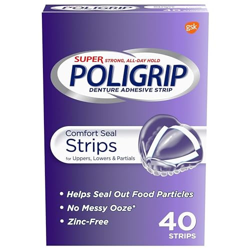 Super Poligrip Comfort Seal Strips Denture Adhesive - 40 Strips (Pack Of 6)
