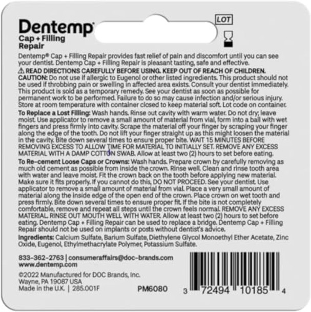 Dentemp Repair Lost Fillings & Loose Caps Max Strength (3 Pack)