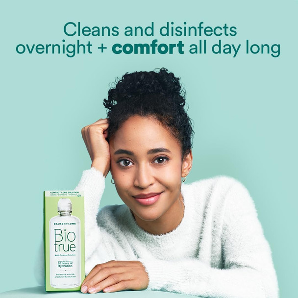 Biotrue Contact Solution, Multi-Purpose Solution With Lens Case, Cleans, Conditions, Hydrates, Disinfects, Removes Protein, Dirt & Debris, Contact Lens Cleaner & Storage, 10 Fl Oz (Pack Of 1)
