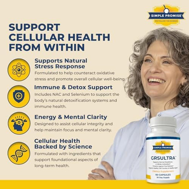 Simple Promise Grs Ultra - Glutathione Supplement With Nac 600Mg N-Acetyl Cysteine, Selenium 200Mcg & Red Orange Complex - Antioxidant & Cellular Support For Men & Women - 30 Days Supply Simple Promise Grs Ultra - Glutathione Supplement With Nac 600Mg N-Acetyl Cysteine, Selenium 200Mcg & Red Orange Complex - Antioxidant & Cellular Support For Men & Women - 30 Days Supply