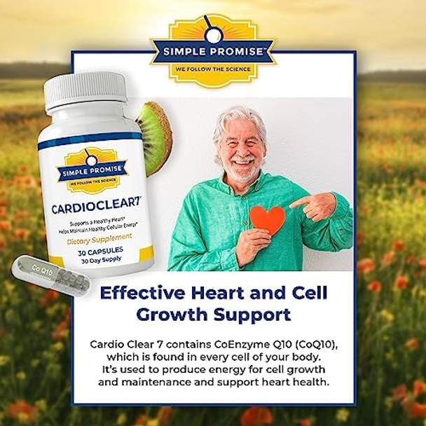 Simple Promise Heart & Cholesterol Support Bundle - Supports Heart Health & Energy - Cholibrium & Cardioclear 7 For Circulation & Cellular Energy - 90 Capsules