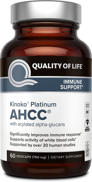 Premium Kinoko Platinum AHCC Supplement – 750mg 60 Veggie Capsules