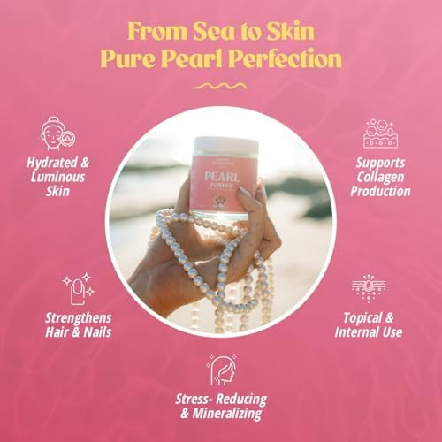 A Superfoods Pearl Powder, Dietary And Topical Use, Blend Into Drinks, Smoothies, Or Skincare, Natural Source Of Calcium, Amino Acids, & Minerals, Gentle On Sensitive Skin, Gluten , 1.4 Oz