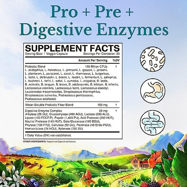 Vitalitown Probiotics 120B 30Ct Organic Beet Root 60 Capsules – 1300Mg