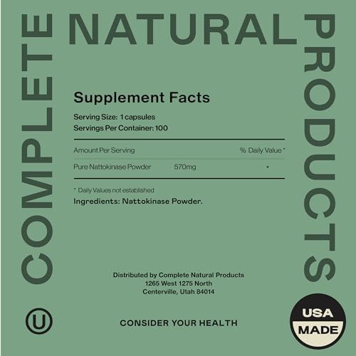 Complete Natural Products Nattokinase 100 Capsules & Turmeric 100 Capsules Bundle